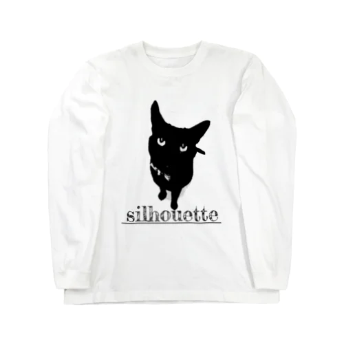 黒猫シルエット Long Sleeve T-Shirt