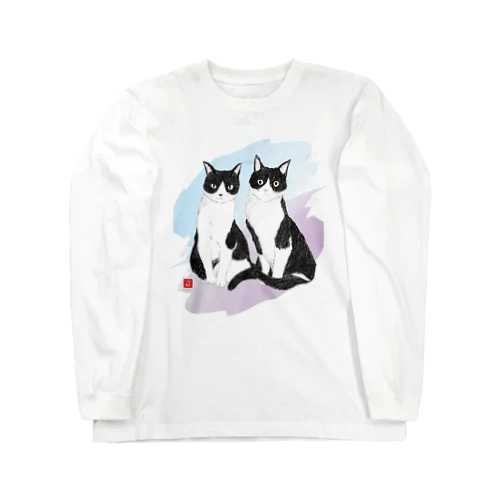 白黒ネコちゃん Long Sleeve T-Shirt