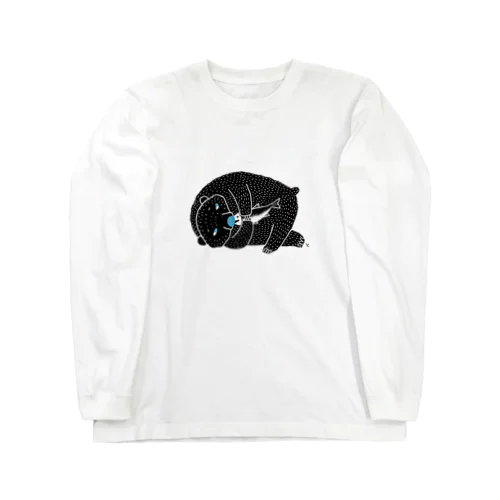 寝っ転がって鮭を貪る熊 Long Sleeve T-Shirt