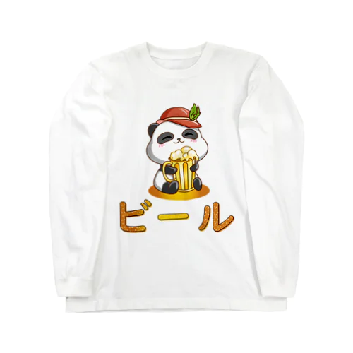  Cute Panda Drinking Beer Octoberfest ロングスリーブTシャツ