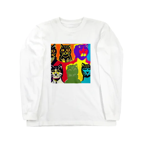 昨日突然家に猫が来た、しかも6匹 Long Sleeve T-Shirt