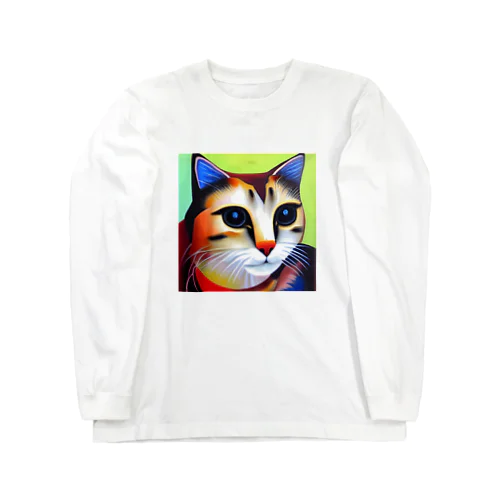 真面目すぎてあまりモテないイケメン猫 Long Sleeve T-Shirt