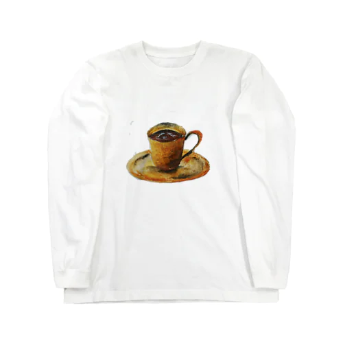 コーヒー水彩画♪ ロングスリーブTシャツ