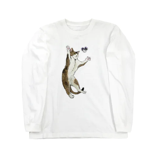 ロゴにゃんこ デザインB Long Sleeve T-Shirt