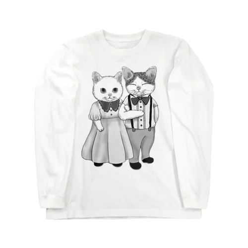 新婚ねこ（モノクロ） Long Sleeve T-Shirt