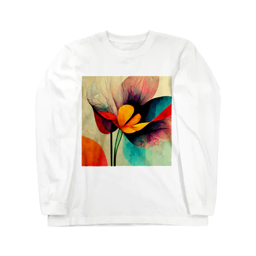 paint_flower_01 ロングスリーブTシャツ