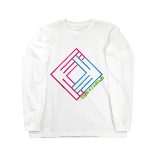 狐の窓 (ライン：ピンク×水) Long Sleeve T-Shirt