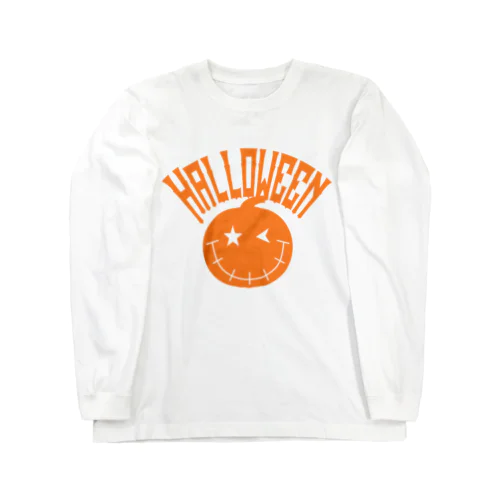 ハロウィンオレンジ文字かぼちゃ アーク ジャック・オー・ランタン Long Sleeve T-Shirt