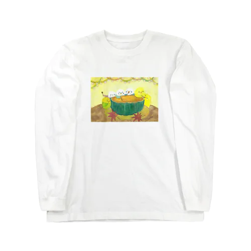 「カボチャプリンとインコたち」 Long Sleeve T-Shirt