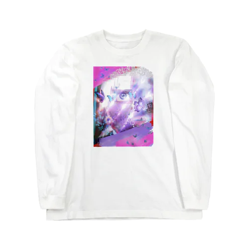 ピンク目の蝶々 Long Sleeve T-Shirt