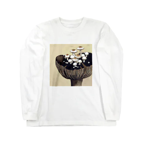 ヤグラタケ 【菌類図譜 キノコ きのこ】 Long Sleeve T-Shirt