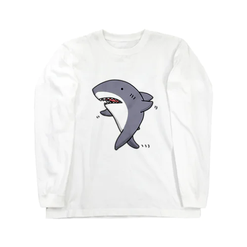 サメサメ歩くサメ ロングスリーブTシャツ