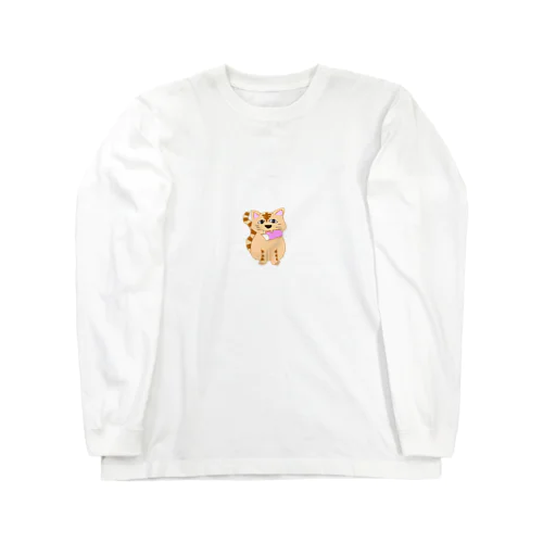 加工されたお魚をくわえたドラネコ Long Sleeve T-Shirt