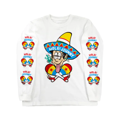 HOLA! JOHNNY with MARACAS & Sleeve Print Long Sleeve T-Shirt