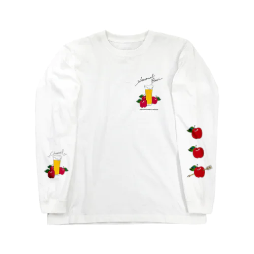 Apple Beer 袖プリントタイプ Long Sleeve T-Shirt