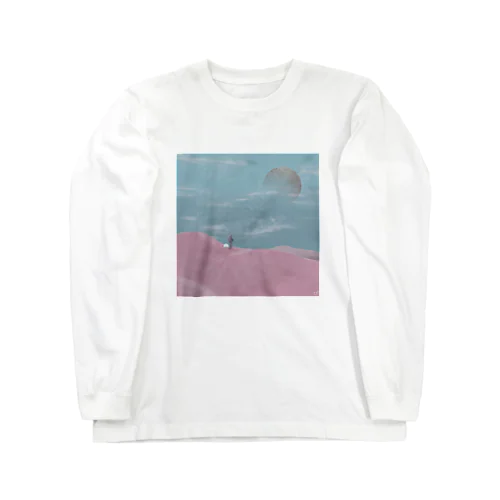 ピンクの砂漠 ロングスリーブTシャツ