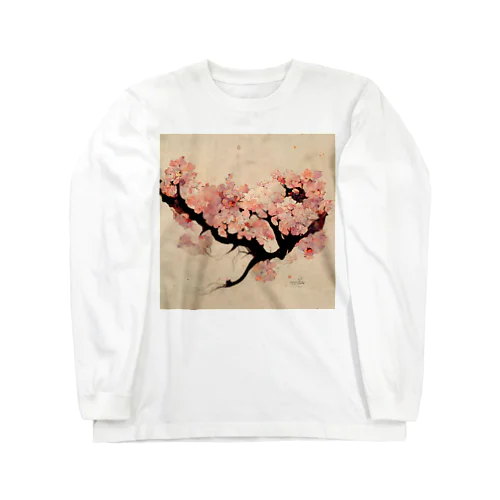 AI「桜」Tシャツ（2） ロングスリーブTシャツ