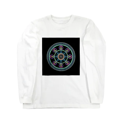 Mandala#1(四角) ロングスリーブTシャツ