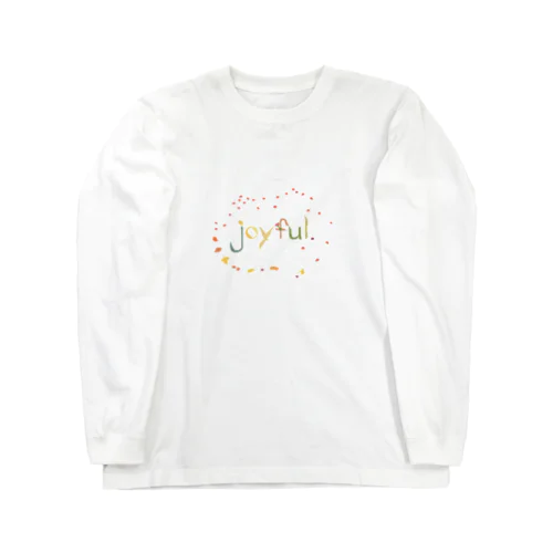 Leaf Font Series_joyful with flower petals ロングスリーブTシャツ