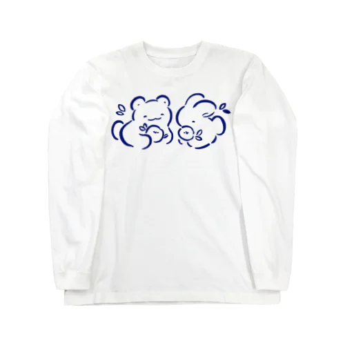 くまとうさぎと花々 Long Sleeve T-Shirt