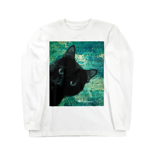 黒猫デュー　アップ ロングスリーブTシャツ