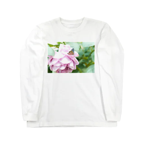 秋の薔薇と蝶 Long Sleeve T-Shirt