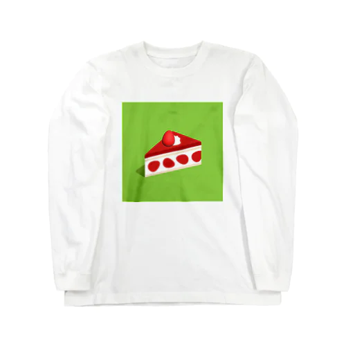 苺のケーキ ロングスリーブTシャツ