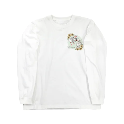 【No.1】I LOVE JAVA SPARROW（ごま塩柄） ロングスリーブTシャツ