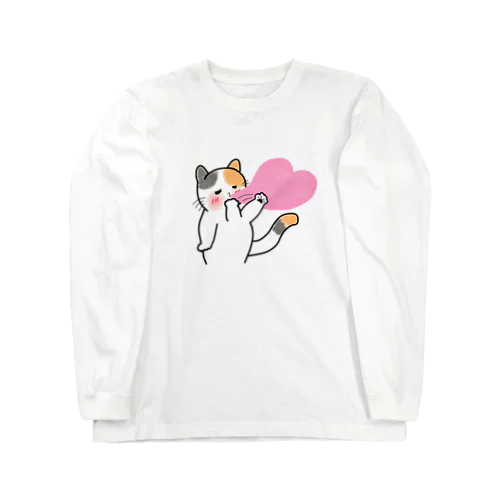 もちもちほっぺのねこ ロングスリーブTシャツ