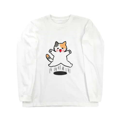 もちもちほっぺのねこ ロングスリーブTシャツ