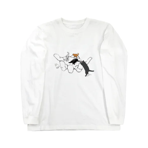 手に乗るネコ Long Sleeve T-Shirt