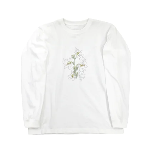 百合の線画 Long Sleeve T-Shirt