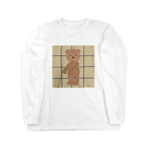 口元に手を当てるテディベアくん Long Sleeve T-Shirt