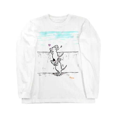 海辺を見つめるリリー、支えるジョーイ Long Sleeve T-Shirt