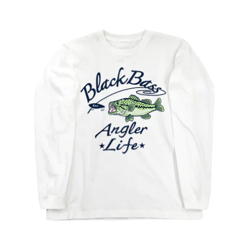 ブラックバス Black bass 釣り人 デザイン・イラスト・アイテム・ブラックバス Tシャツ グッズ・オリジナル(C) Long Sleeve T-Shirt