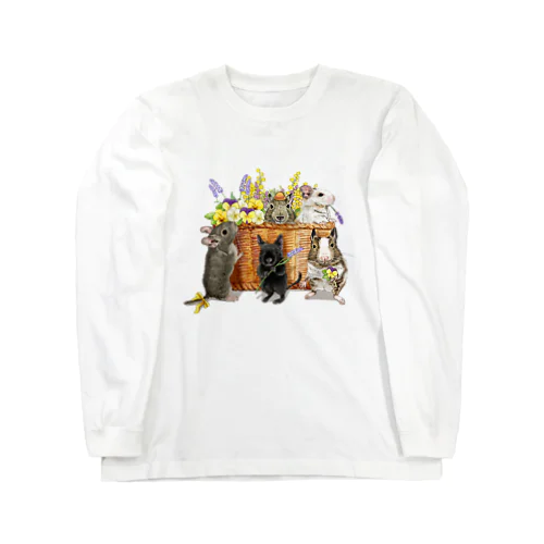  お花デグー Long Sleeve T-Shirt