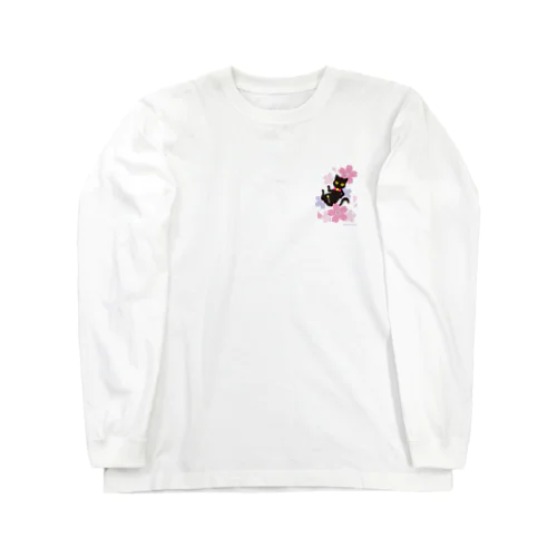 黒猫とさくら Long Sleeve T-Shirt