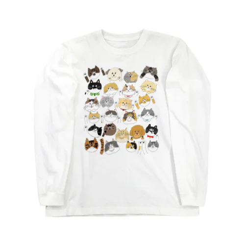 わんにゃん 総柄 Long Sleeve T-Shirt