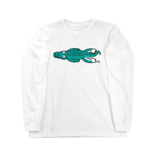 だりぃワニ　だりぃんだわ　ビックリだわ Long Sleeve T-Shirt