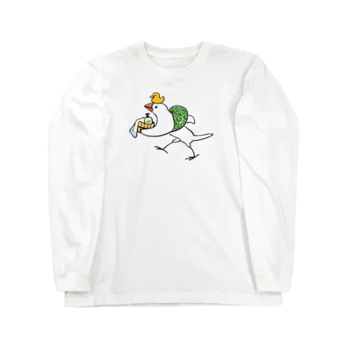 銭湯に通うふろしき文鳥 Long Sleeve T-Shirt