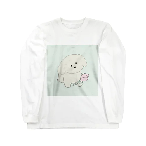 バラの花とかわいい子犬~ Long Sleeve T-Shirt