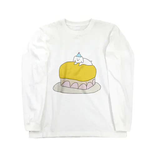 Lovely puppy cake ロングスリーブTシャツ