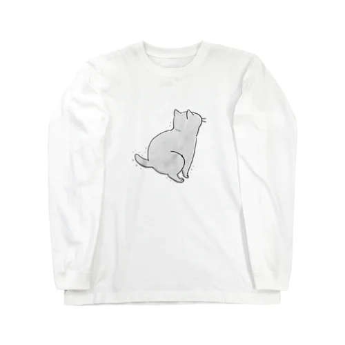 hunbaru猫灰色 ロングスリーブTシャツ