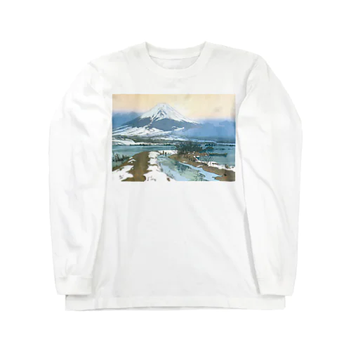 日本画：Fuziyama 吉田博_冨士拾景 河口湖 Long Sleeve T-Shirt