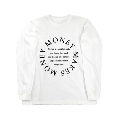 MoneyMakesMoney Circle logo white ロングスリーブTシャツ