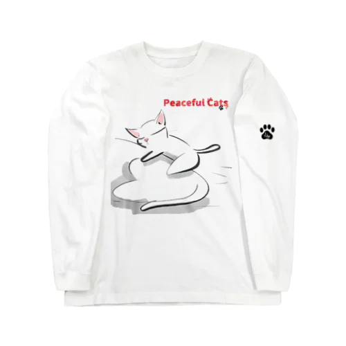 Peaceful Cats おやすみ ロングスリーブTシャツ