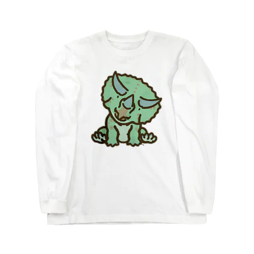 トリケラちゃん（お座り）首傾げ Long Sleeve T-Shirt