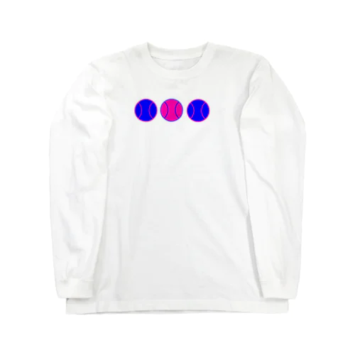 カラフル野球ボール　青ピンク② Long Sleeve T-Shirt