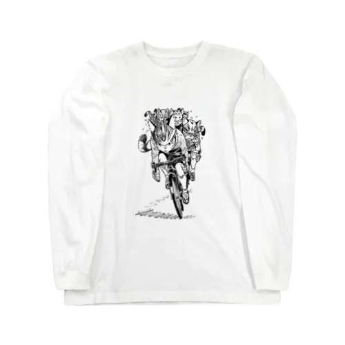 猫の自転車レース Long Sleeve T-Shirt