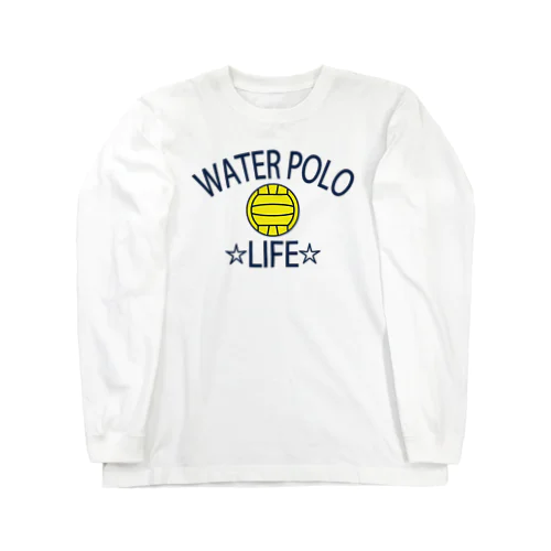 水球(すいきゅう)(water polo)・アイテム・デザイン・Tシャツ・チームT・かっこいい・かわいい・クラブT・球技・得点・ボール・選手・ポジション・部活・スポーツ・シンプル・チームワーク ロングスリーブTシャツ